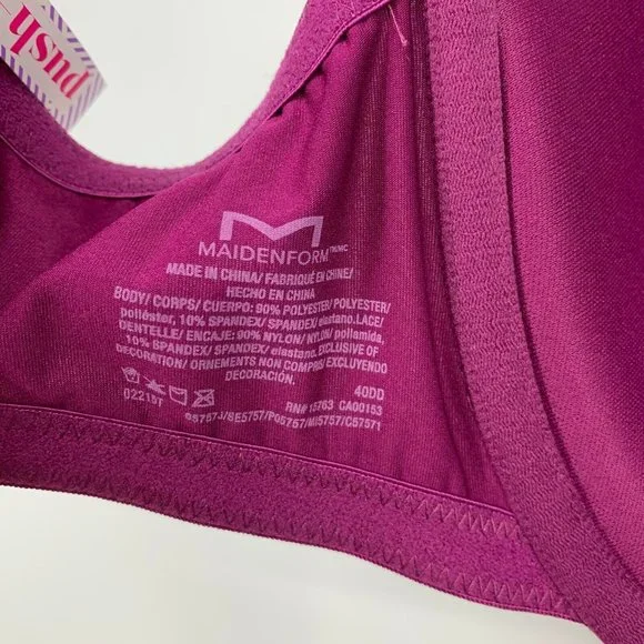 Maidenform Self Expressions Bra Womens 40DD Purple Lace Underwire Push Up - Picture 9 of 10